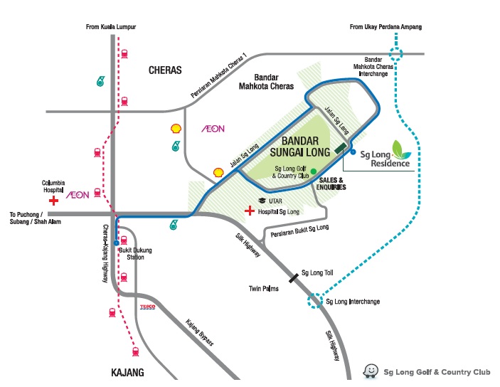 Sungai Long Residence Location Map
